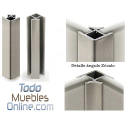 Rincón / Esquina Zócalo PVC imitación Aluminio 14,5 cm. de Altura